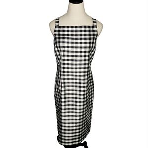 Silk Shantung Gingham Apron Dress Sun Vacay Sheeth Uniform John Paul Richard Lp